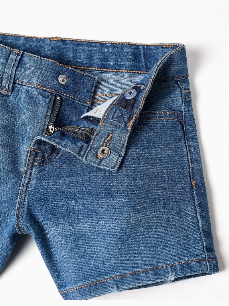 Short en jean ajusté avec cinq poches Bleu Bleu - Kiabi