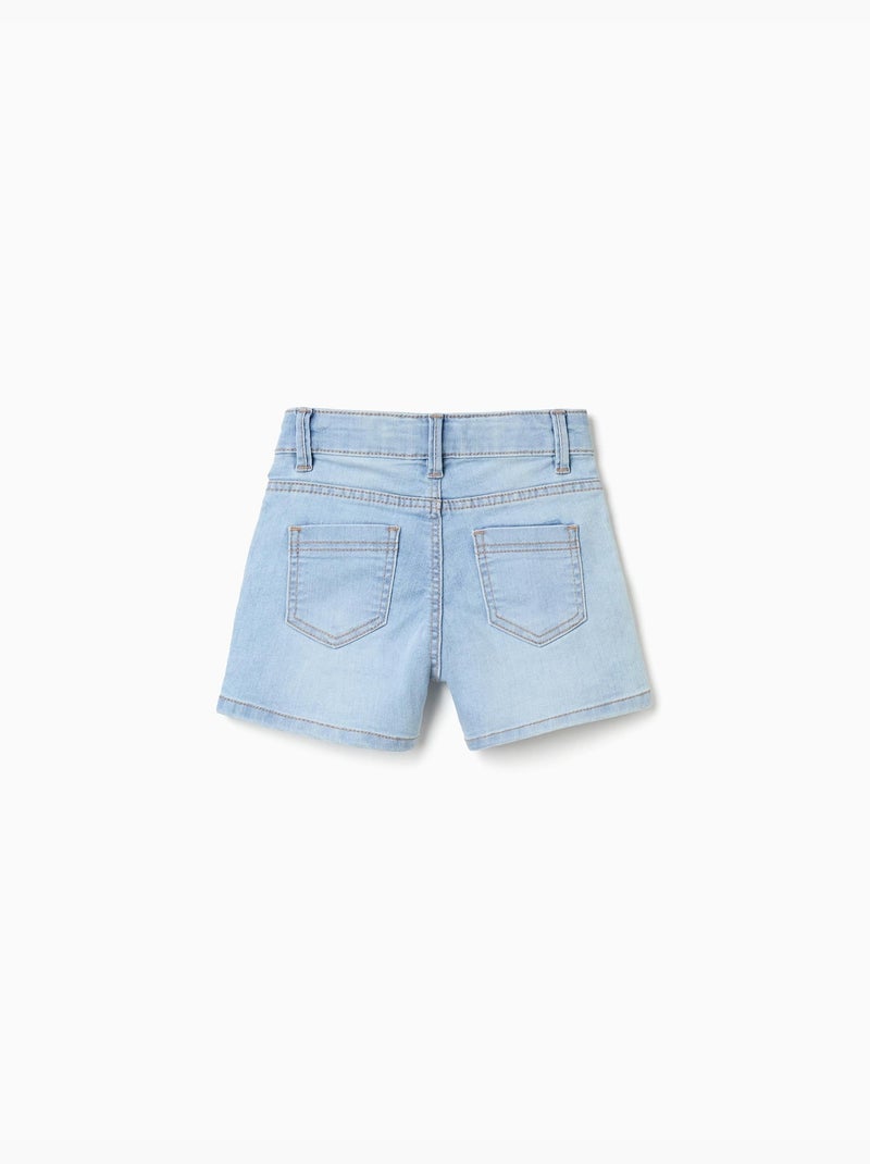 Short en jean ajusté avec cinq poches Bleu clair - Kiabi