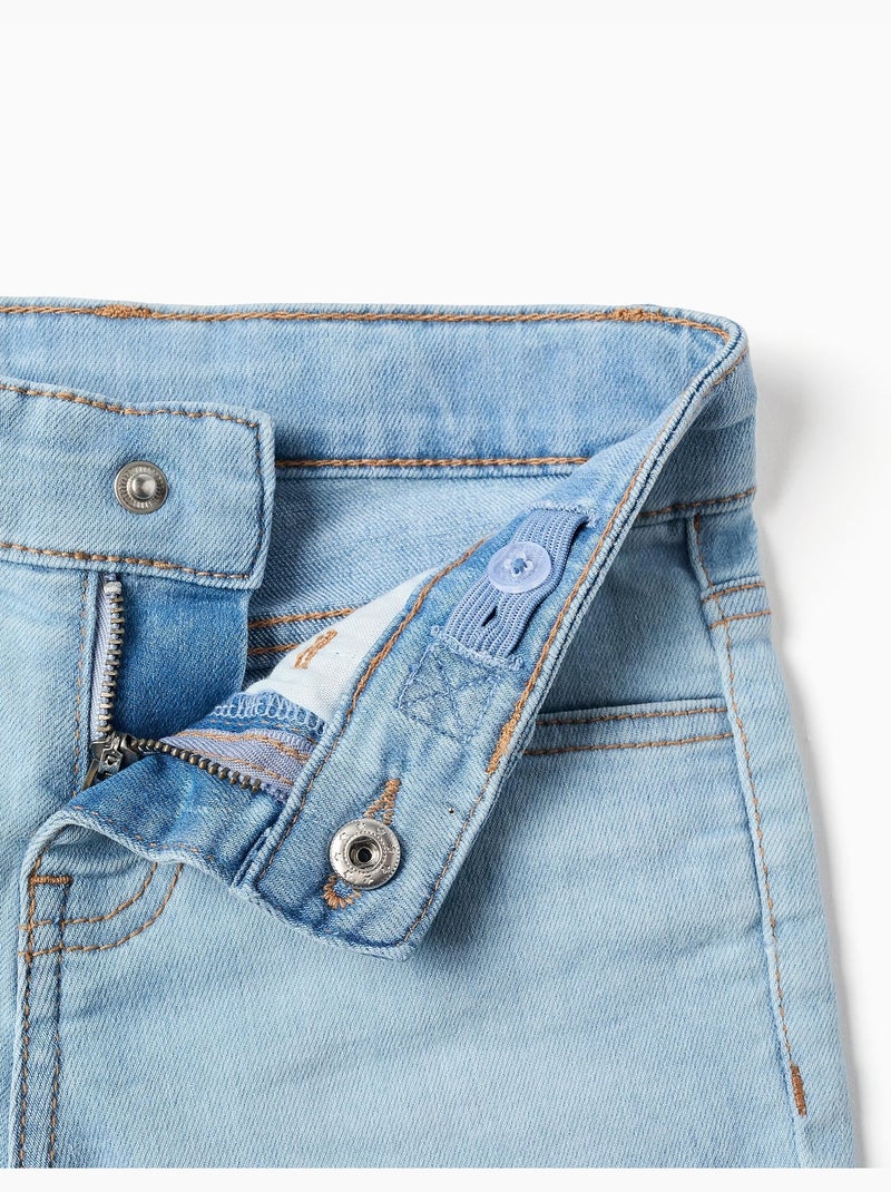 Short en jean ajusté avec cinq poches Bleu clair - Kiabi