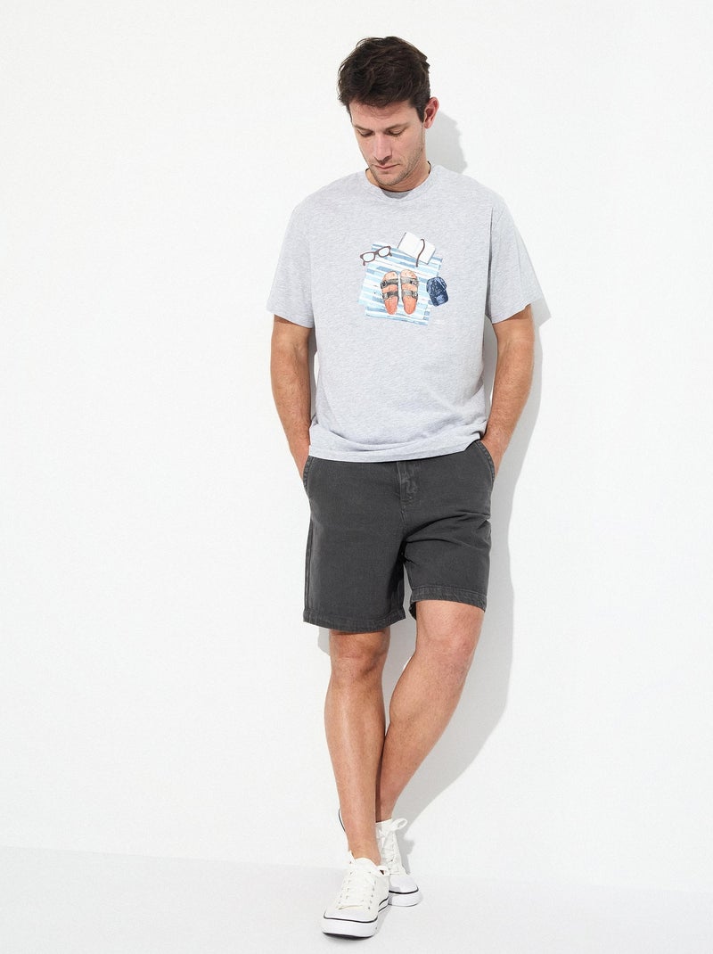 Short en jean ample MO Fashion Gris - Kiabi