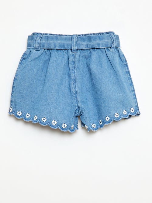 Short en jean avec ceinture à nouer - Kiabi