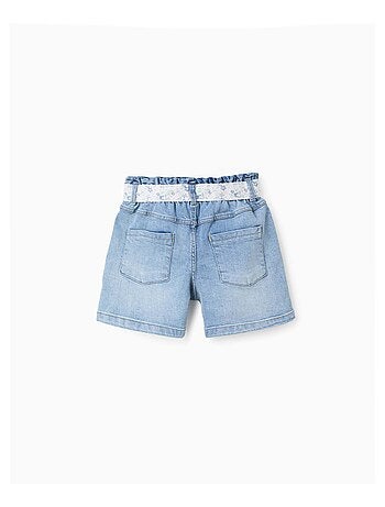 Short en Jean avec Ceinture Florale