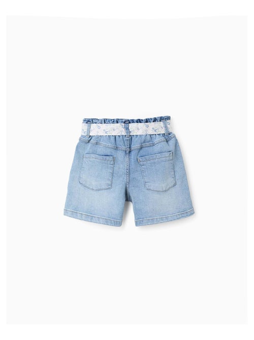 Short en Jean avec Ceinture Florale - Kiabi