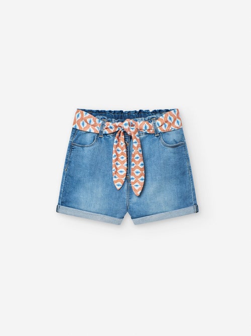 Short en Jean avec Ceinture Motif - Kiabi