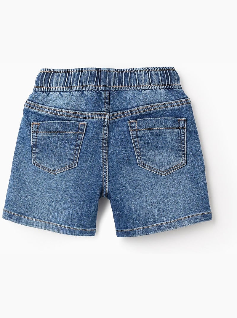 Short en Jean avec Cordon Comfort Denim Bleu Bleu - Kiabi