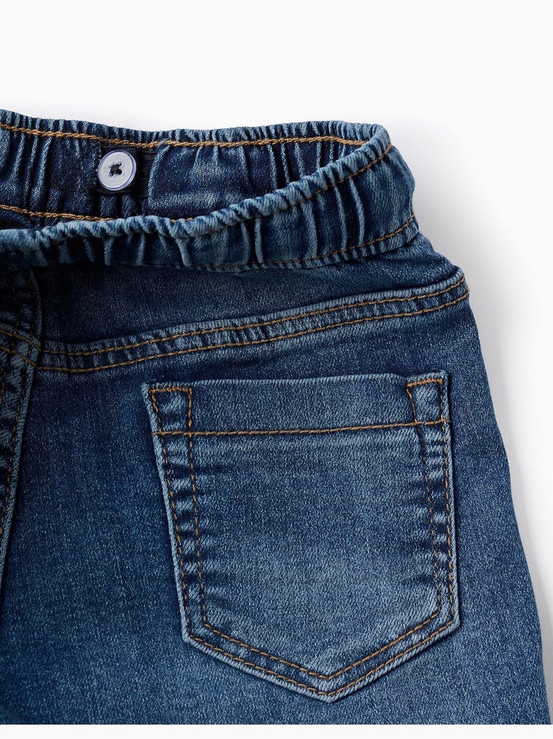 Short en Jean avec Cordon Comfort Denim Bleu Bleu - Kiabi