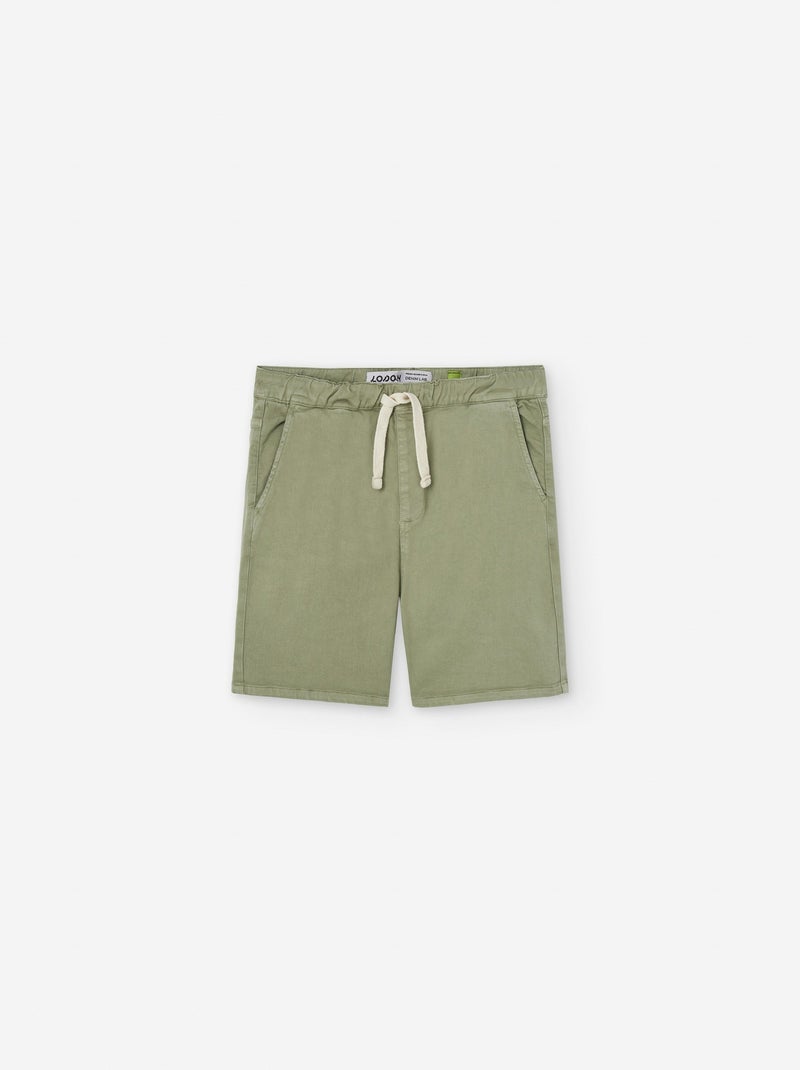 Short en Jean avec Cordon Vert - Kiabi