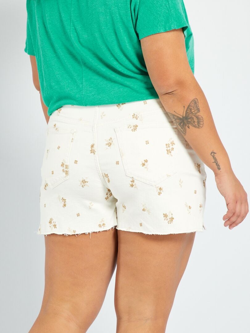 Short En Jean Brodé Fleurs The Children's Place - Taille 12 Enfant, Occasion Très Bon état