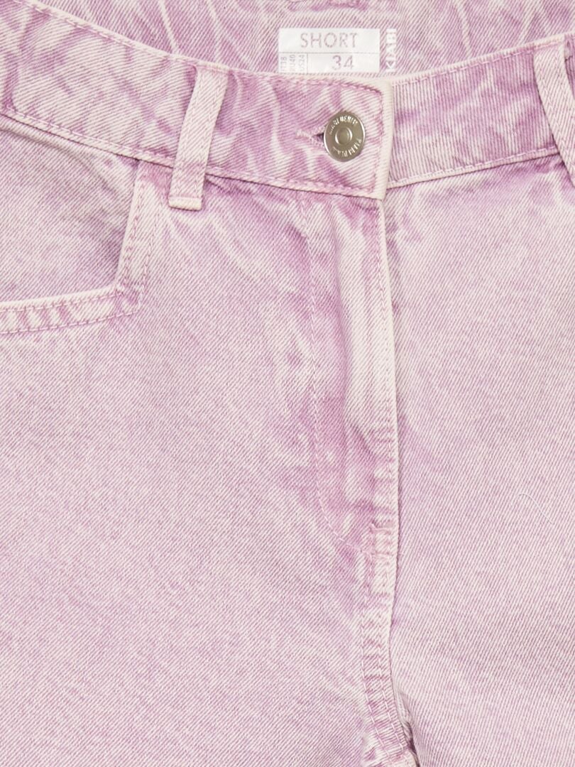 Short en jean avec franges Violet - Kiabi