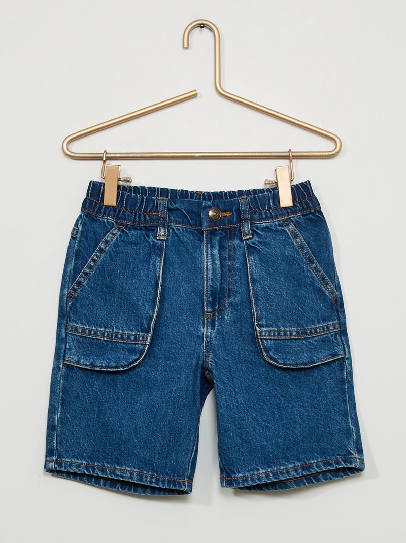 Short en jean avec grandes poches Bleu - Kiabi