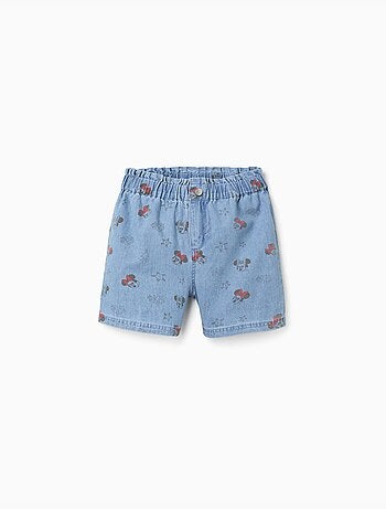Short en jean avec Minnie et taille élastiquée