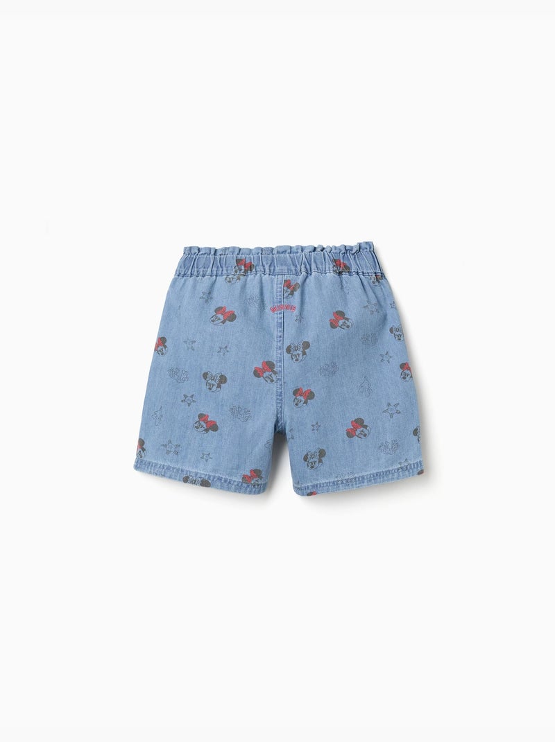 Short en jean avec Minnie et taille élastiquée Bleu Bleu - Kiabi