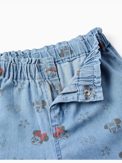 Short en jean avec Minnie et taille élastiquée - Kiabi