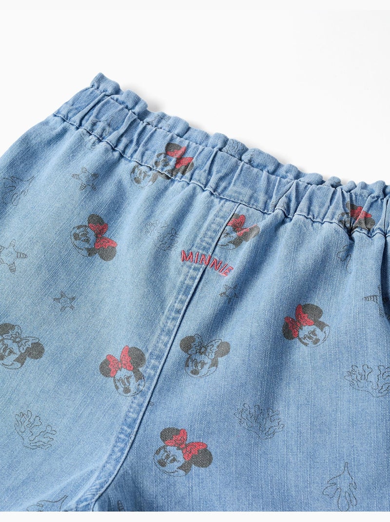 Short en jean avec Minnie et taille élastiquée Bleu Bleu - Kiabi