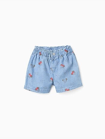 Short en jean avec Minnie et taille élastiquée