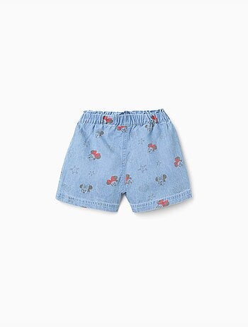 Short en jean avec Minnie et taille élastiquée