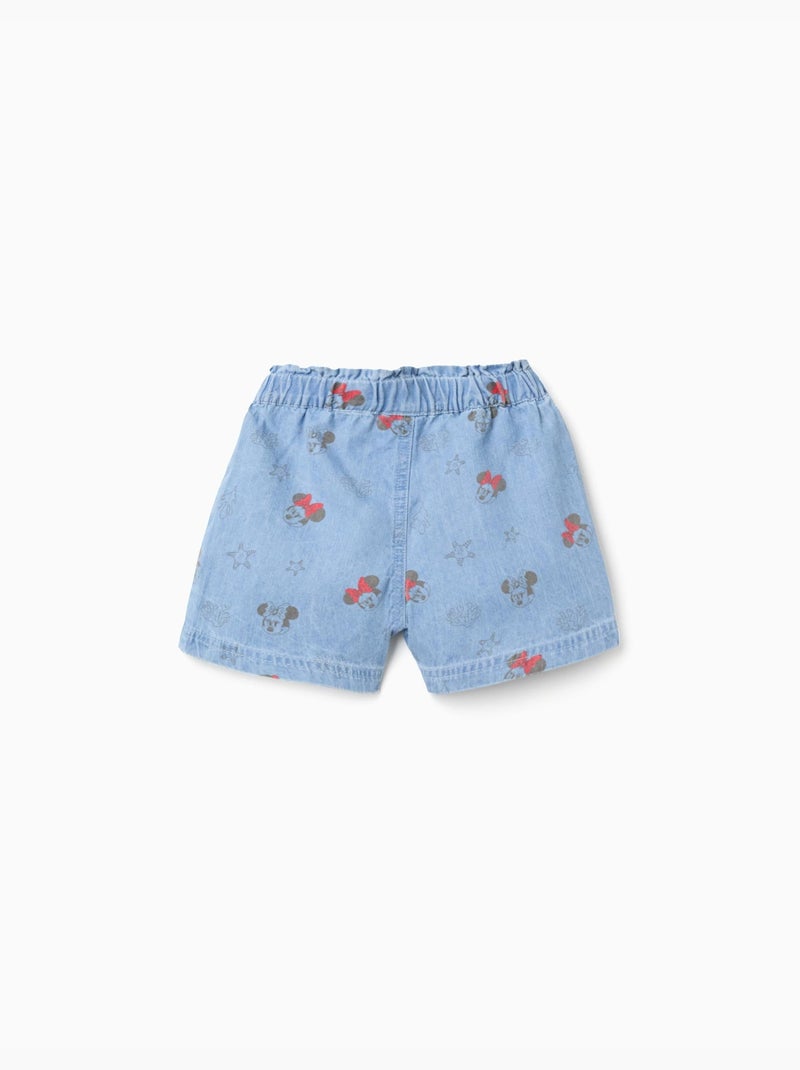 Short en jean avec Minnie et taille élastiquée Bleu Bleu - Kiabi