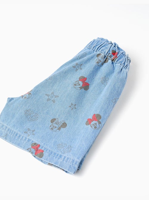 Short en jean avec Minnie et taille élastiquée - Kiabi