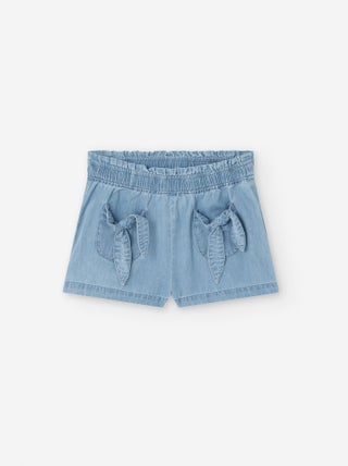 Short en Jean avec Nœuds aux Poches