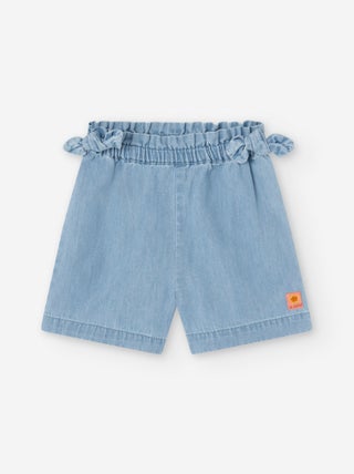 Short en Jean avec Nœuds Décoratifs