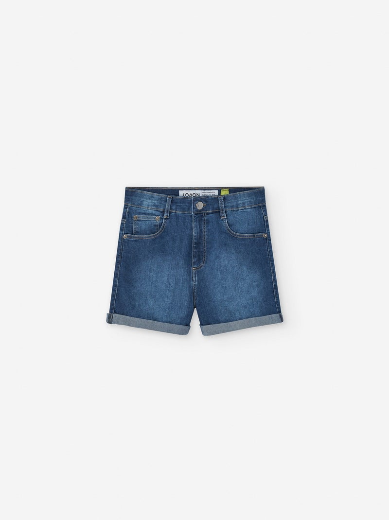 Short en Jean avec Ourlet à Revers Bleu - Kiabi