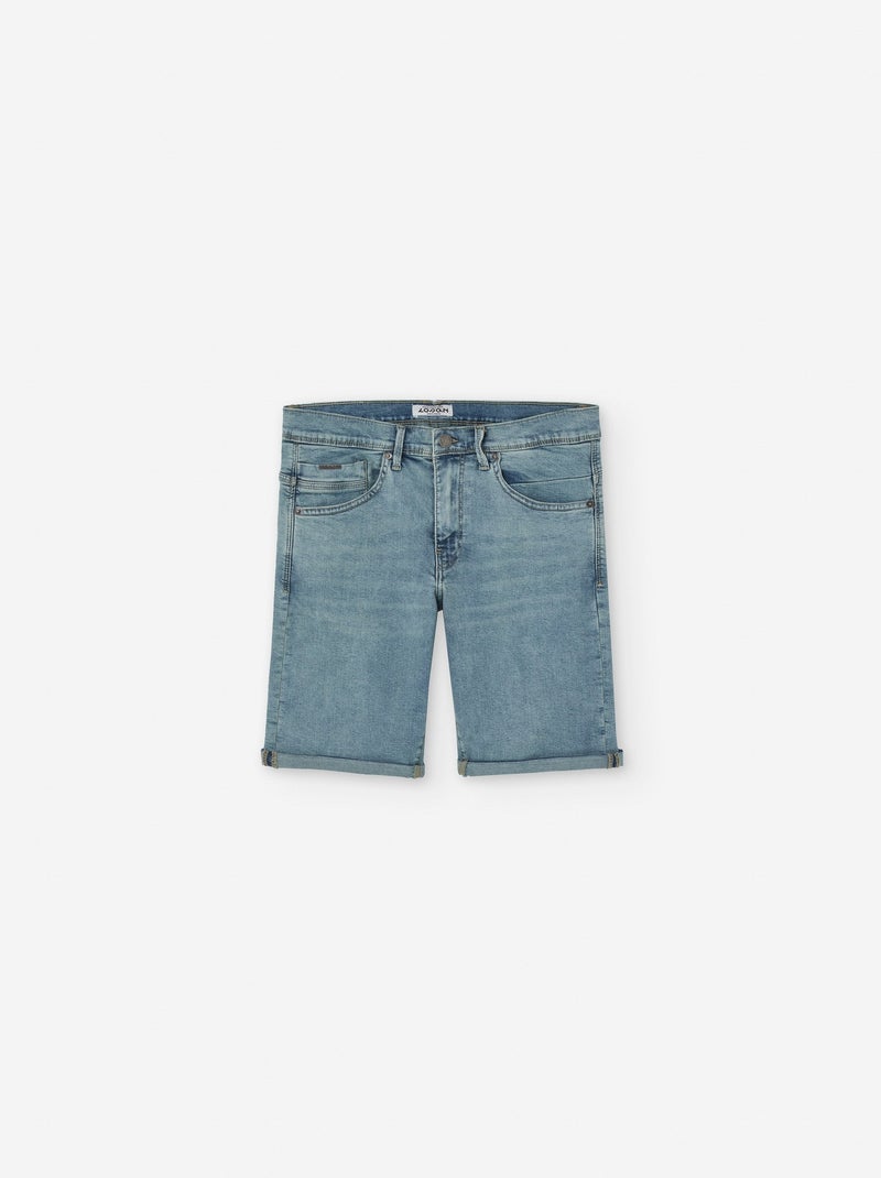 Short en Jean avec Ourlet Plié Bleu clair - Kiabi