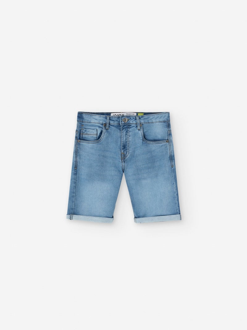 Short en Jean avec Ourlet Plié Bleu clair - Kiabi