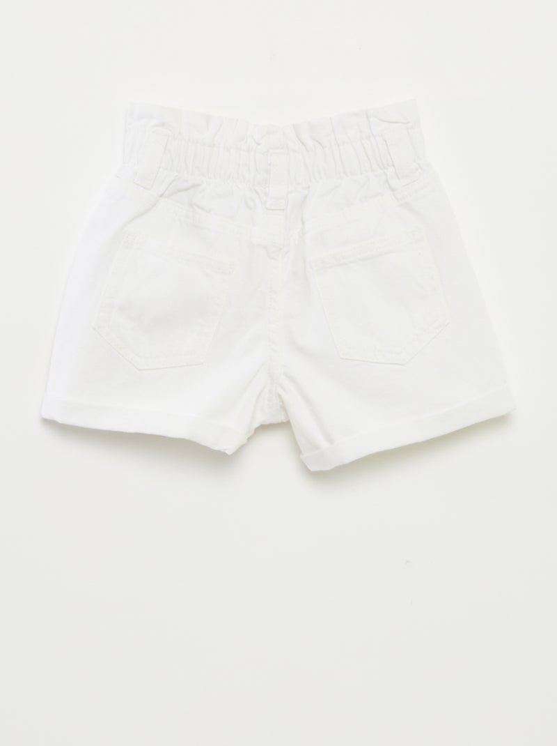 Short en jean avec revers à la base Blanc - Kiabi