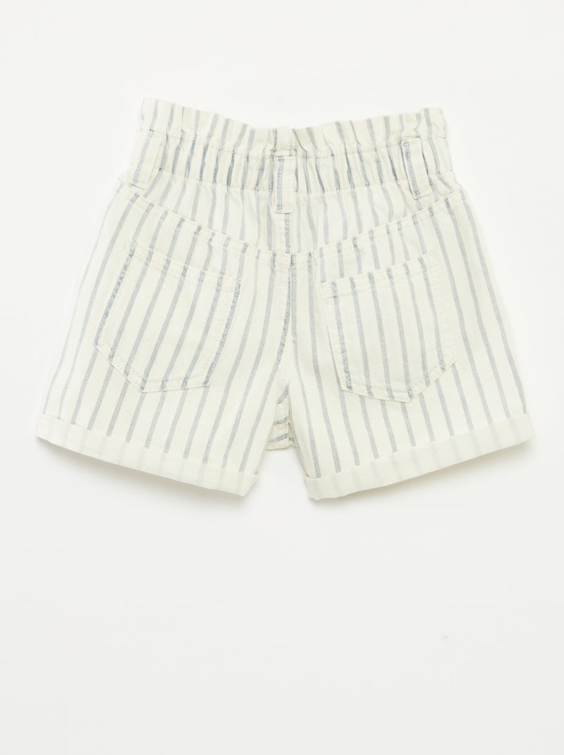 Short en jean avec revers à la base Blanc - Kiabi