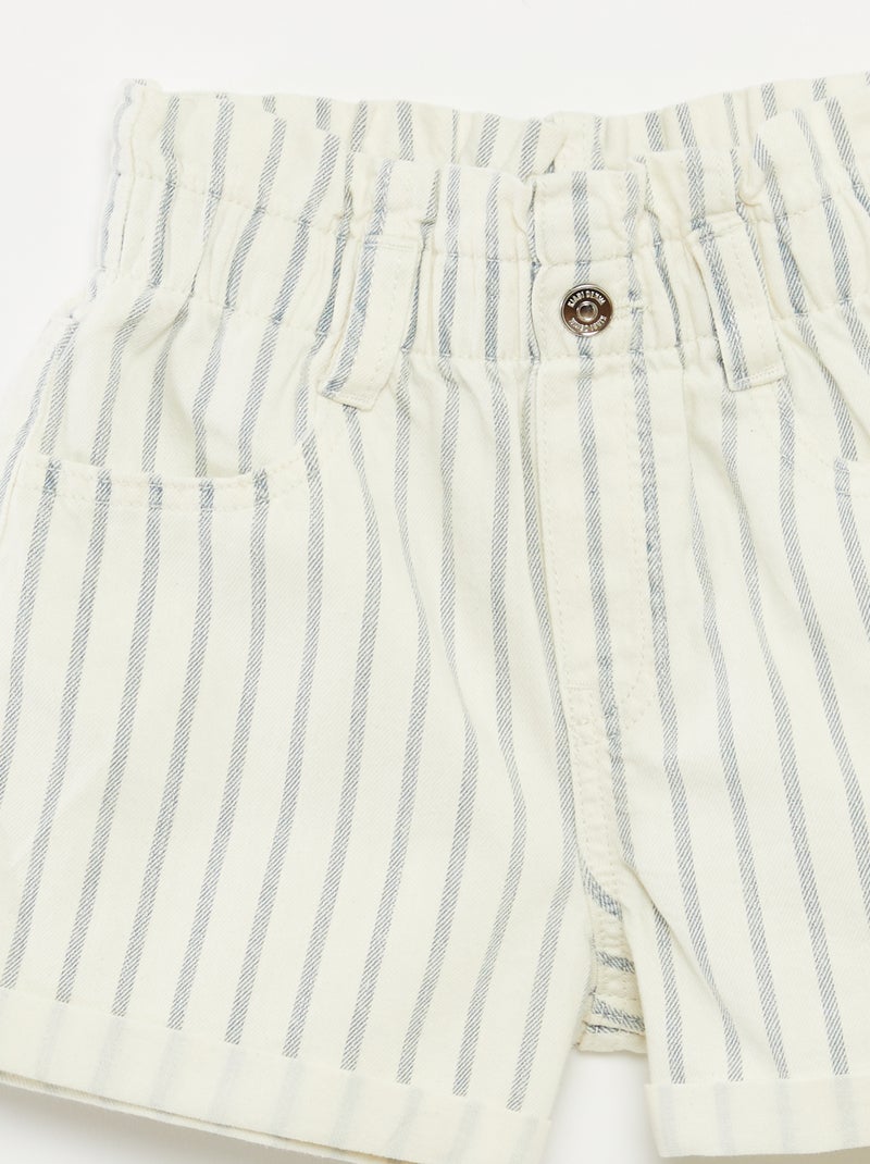 Short en jean avec revers à la base Blanc - Kiabi