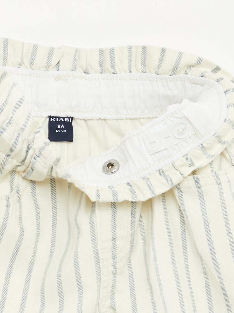 Short en jean avec revers à la base Blanc - Kiabi