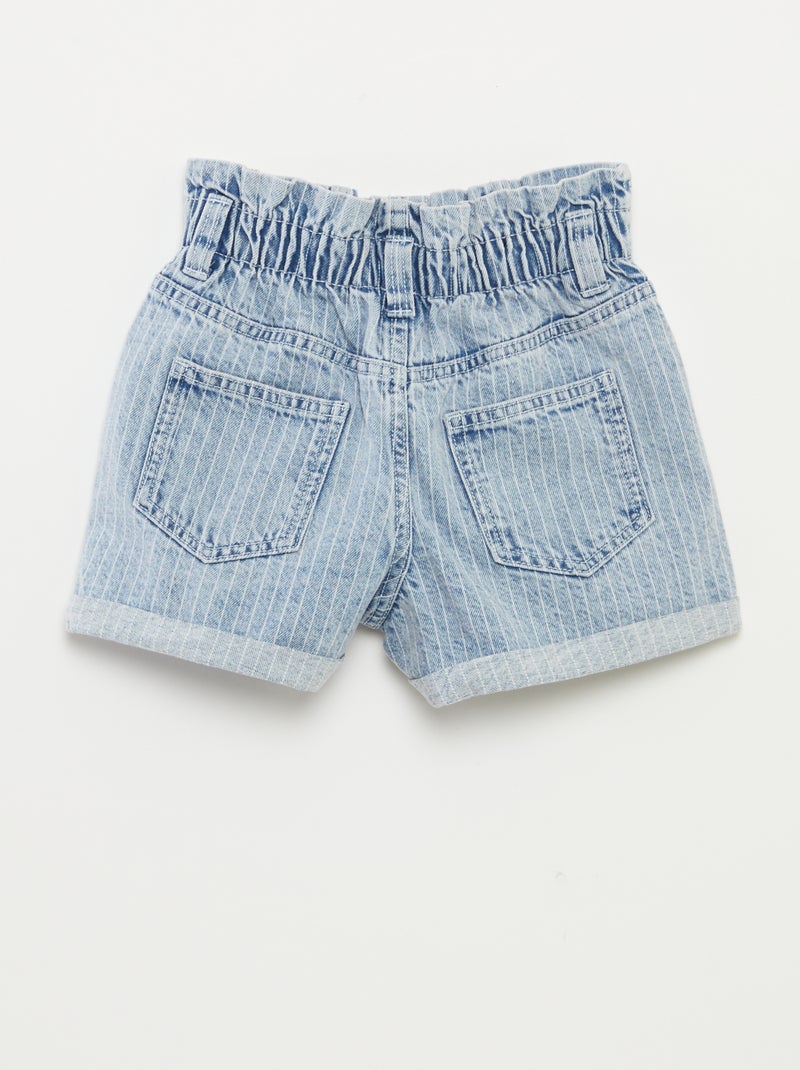 Short en jean avec revers à la base Bleu - Kiabi