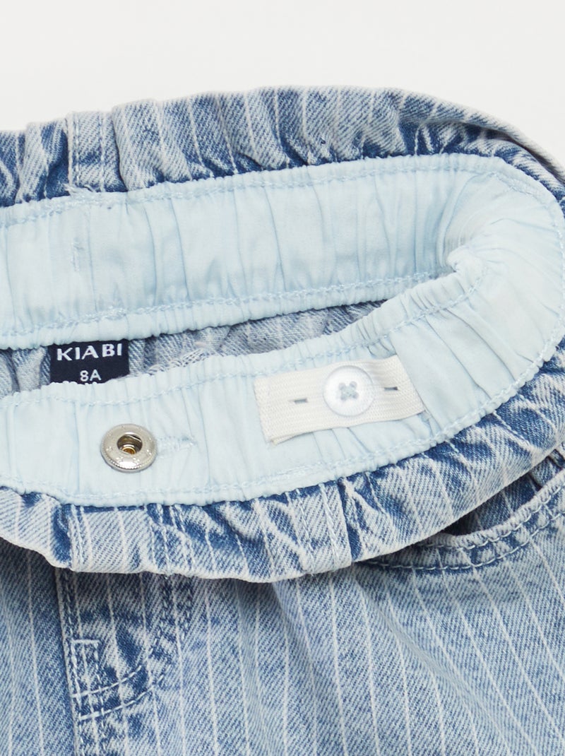 Short en jean avec revers à la base Bleu - Kiabi