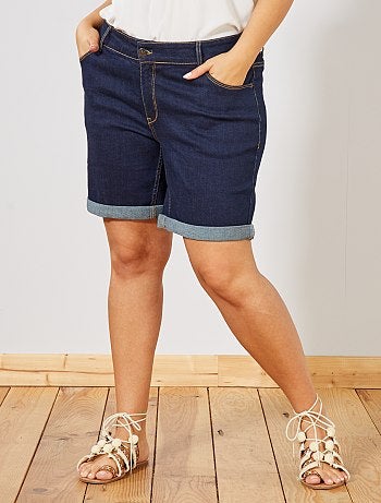 Short en jean avec revers - Kiabi
