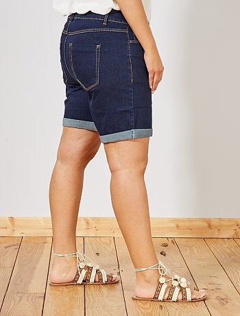 Short en jean avec revers - Kiabi