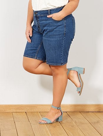 Short en jean avec revers - Kiabi