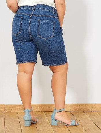 Short en jean avec revers - Kiabi