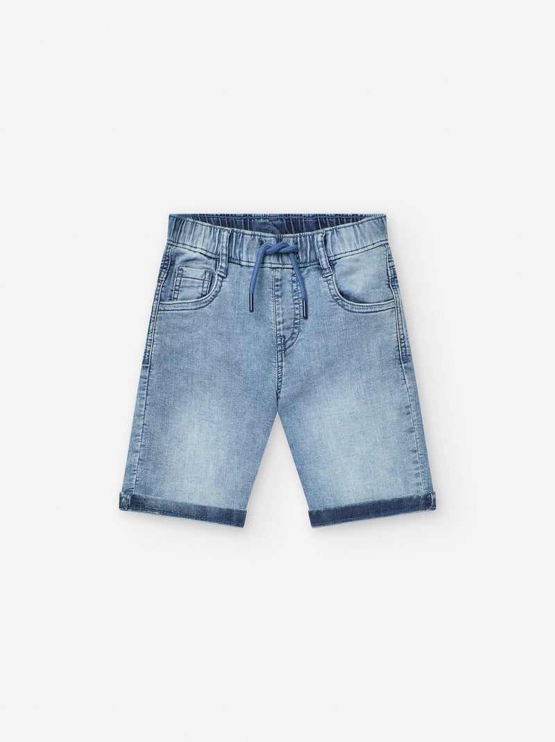Short en Jean avec Taille Élastique Bleu - Kiabi