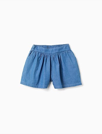 Short en jean avec taille élastique et poches