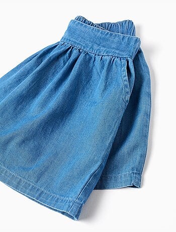 Short en jean avec taille élastique et poches