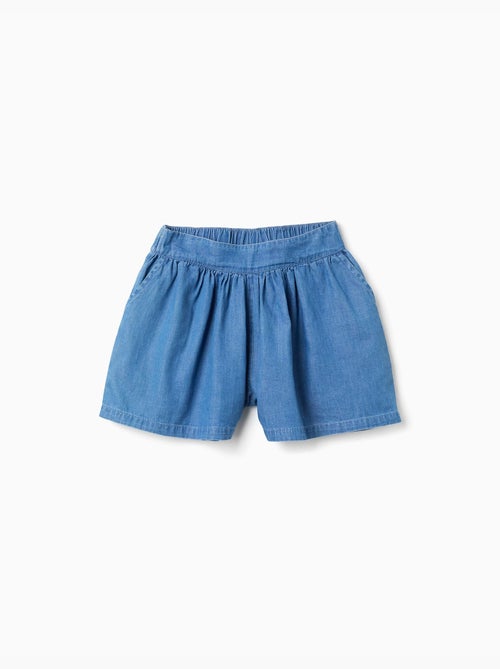Short en jean avec taille élastique et poches - Kiabi