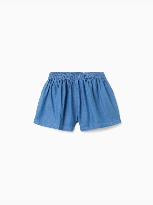 Short en jean avec taille élastique et poches - Kiabi