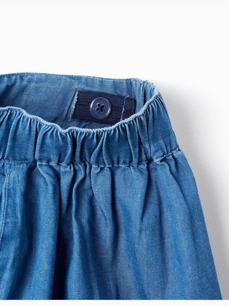 Short en jean avec taille élastique et poches Bleu clair - Kiabi
