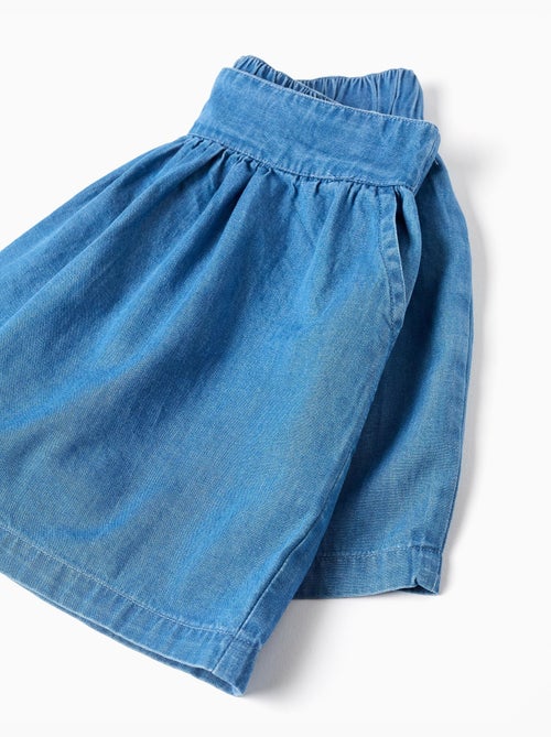 Short en jean avec taille élastique et poches - Kiabi