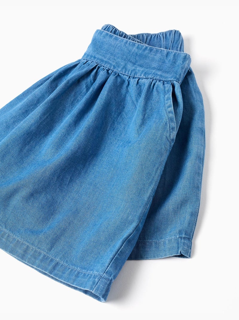Short en jean avec taille élastique et poches Bleu clair - Kiabi