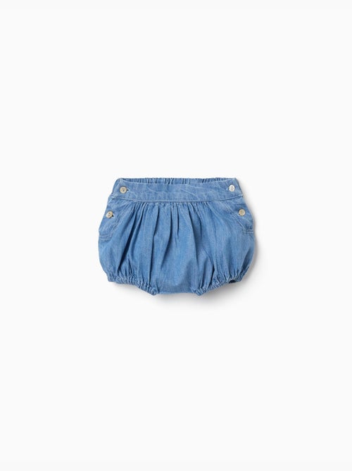 Short en jean avec taille et ourlets élastiqués - Kiabi