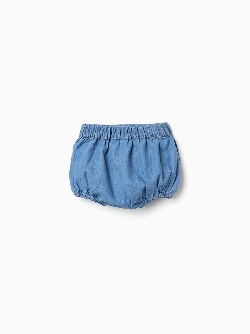 Short en jean avec taille et ourlets élastiqués Bleu Bleu - Kiabi