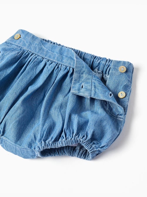Short en jean avec taille et ourlets élastiqués - Kiabi