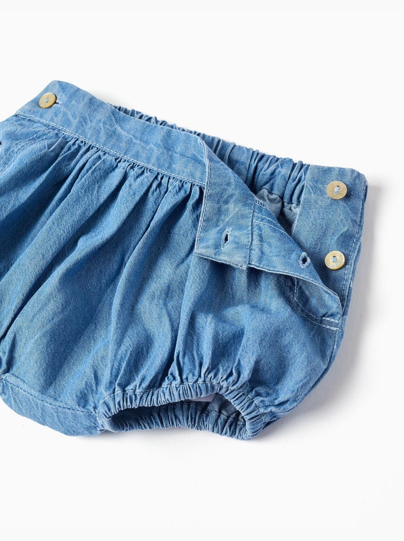 Short en jean avec taille et ourlets élastiqués Bleu Bleu - Kiabi