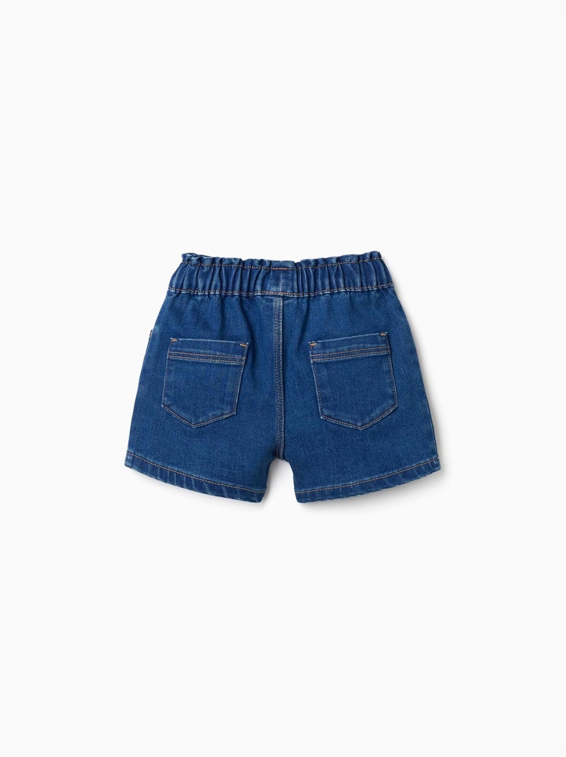 Short en jean avec taille paperbag Bleu Bleu - Kiabi